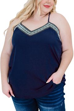 Picture of PLUS SIZE BLUE SUN TANK  TOP